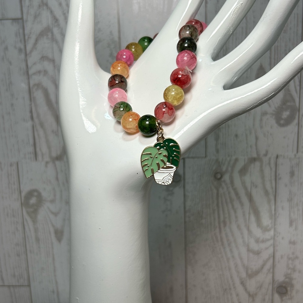 Multicolor Beaded Charm Bracelet - Picture 4 of 6